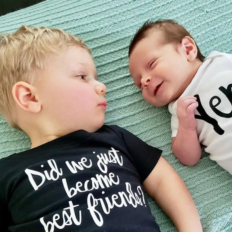 1pcs Did We Just Become Best Friends Yep Matching Best Friend Tshirt Brother Tshirt Baby Bodysuit